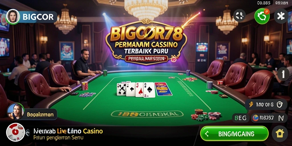 Tampilan gameplay yang mendebarkan di BIGCOR78 dengan dealer profesional.
