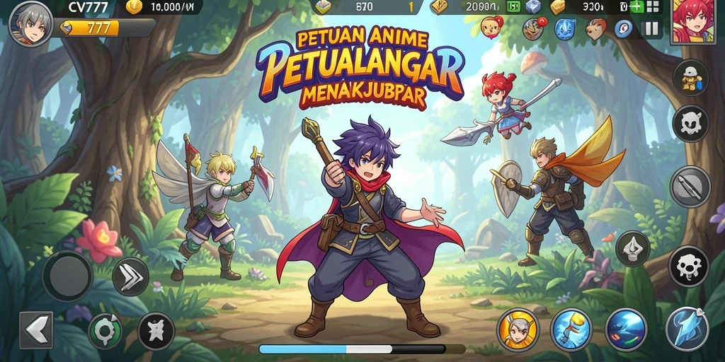 Tampilan gameplay CV777 yang menampilkan karakter Anime yang dinamis.