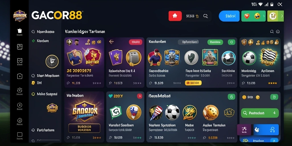 Tampilan gameplay GACOR88 menampilkan antarmuka taruhan olahraga yang menarik.