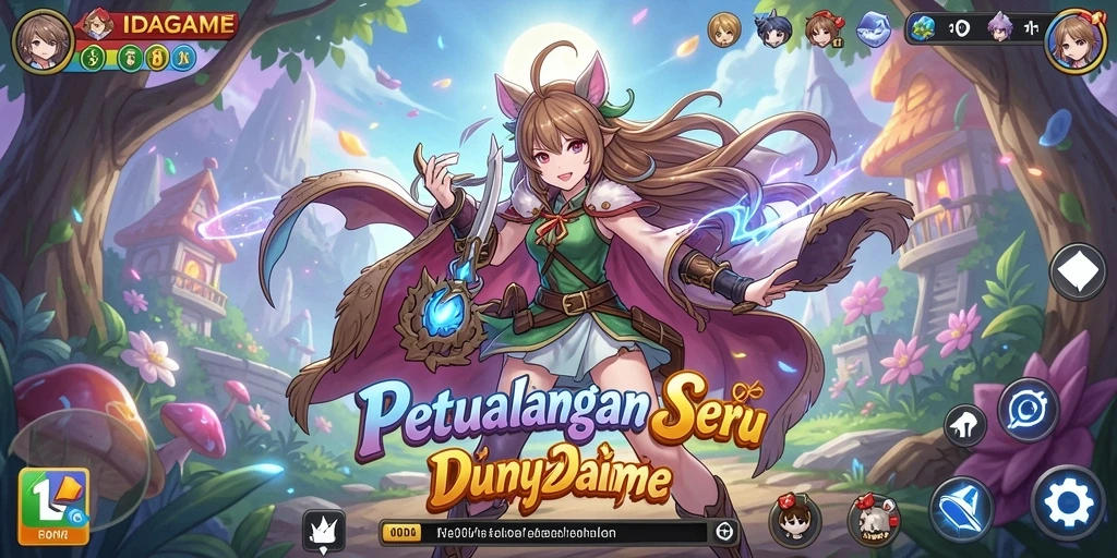 Tampilan gameplay menakjubkan dari IDAGAME dengan karakter anime.