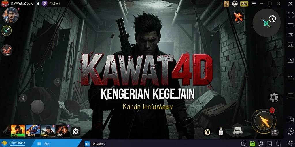 Screenshot utama KAWAT4D menampilkan suasana game yang gelap dan menyeramkan.