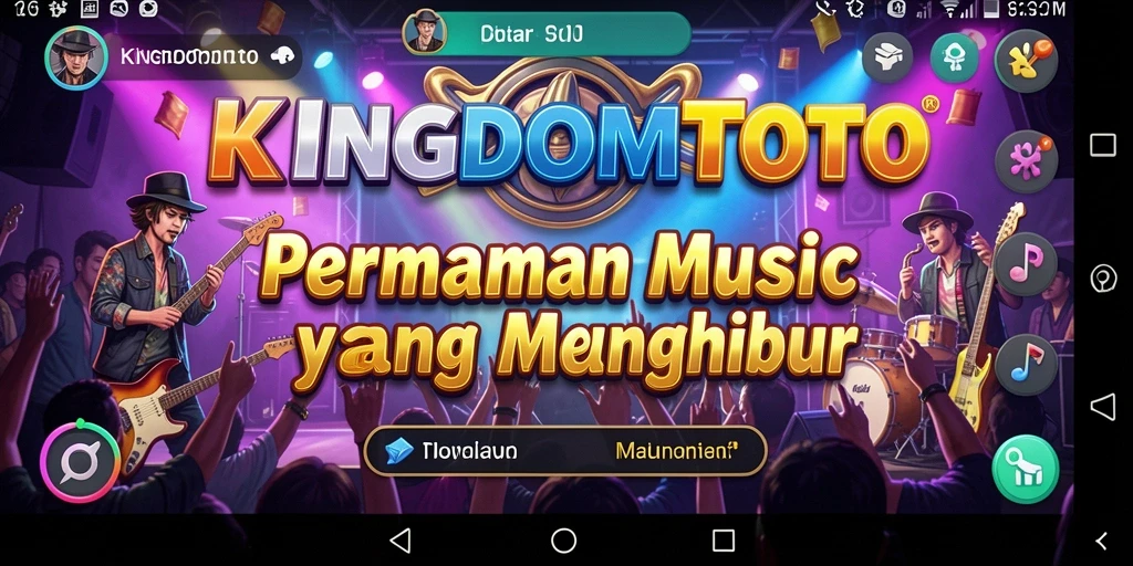 Screenshot KINGDOMTOTO menampilkan gameplay menarik dengan musik yang beragam.