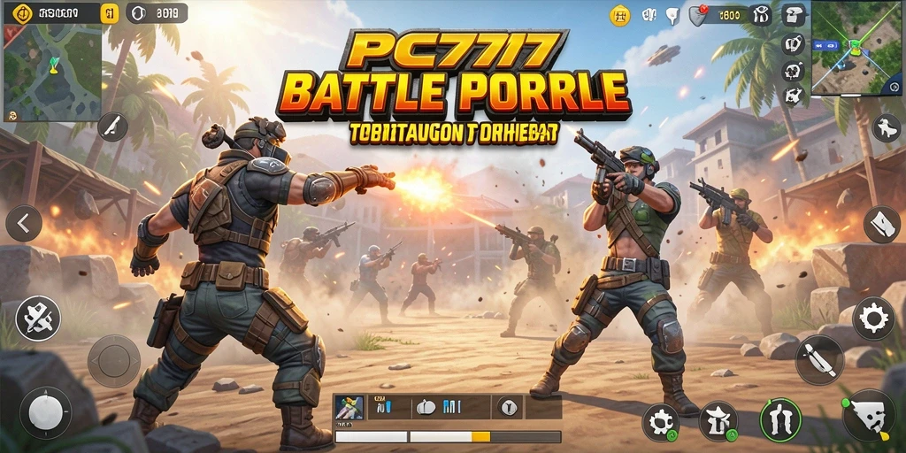 Screenshot gameplay Battle Royale PC777 yang penuh aksi.