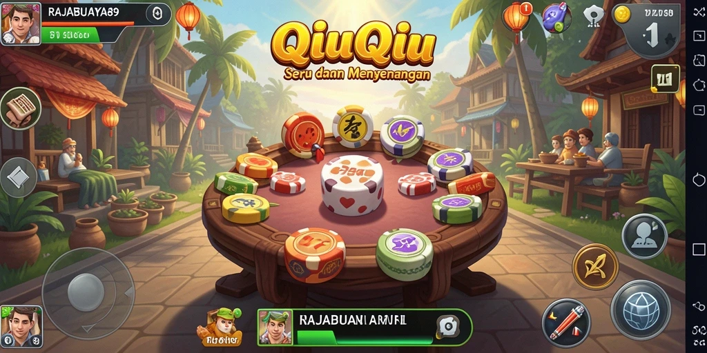 Screenshot gameplay RAJABUAYA89 menampilkan aksi seru QiuQiu.