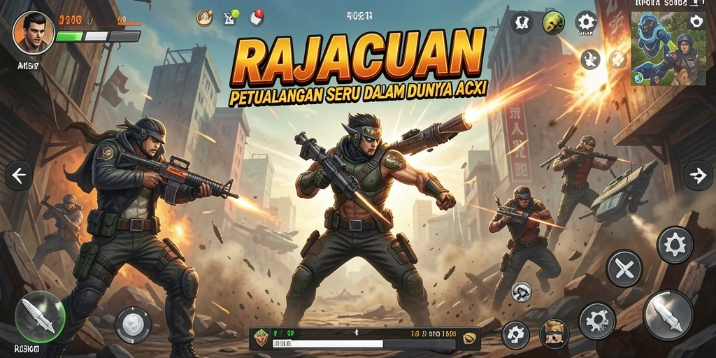 Tangkap momen aksi intens dalam RAJACUAN saat melawan musuh.