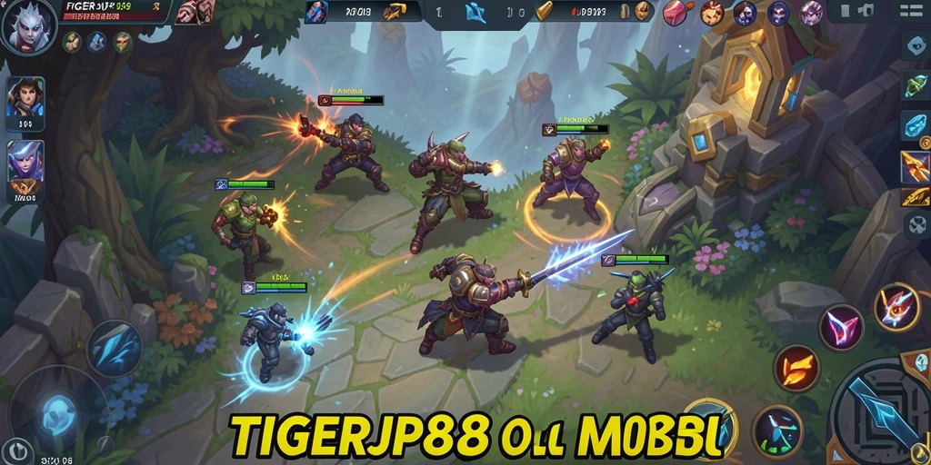 Tampilan gameplay seru dari TIGERJP88 saat pertarungan intens.