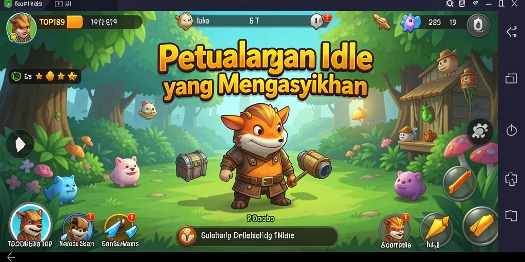 Tampilan gameplay menarik dari TOPI189 saat mengelola sumber daya Idle.