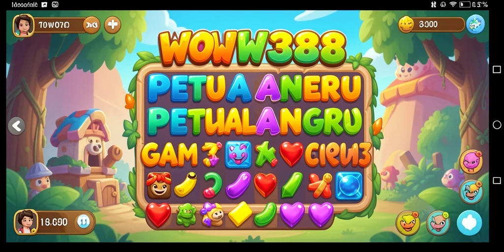 Tampilan menawan dari gameplay seru Match-3 di WOW388.
